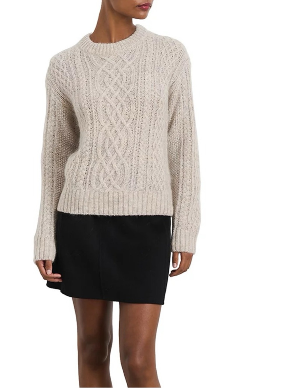 Alex Mill Catskill Cable Knit Sweater Mohair Wool Blend Size XS